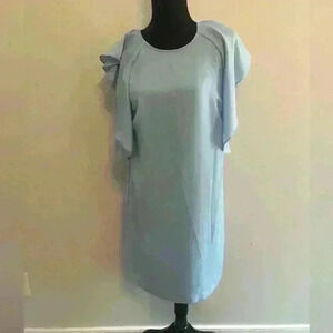 BCBG Maxazria Ice Blue Flutter Sleeve Shift Dress Size XS